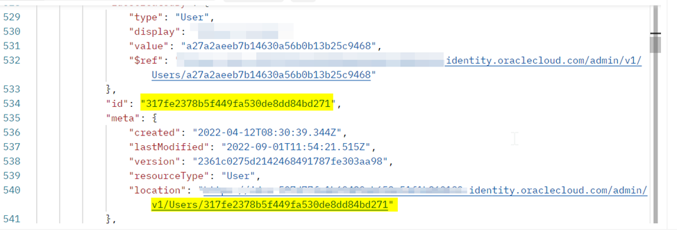 from response payload, copy id of a user whose username needs to be changed