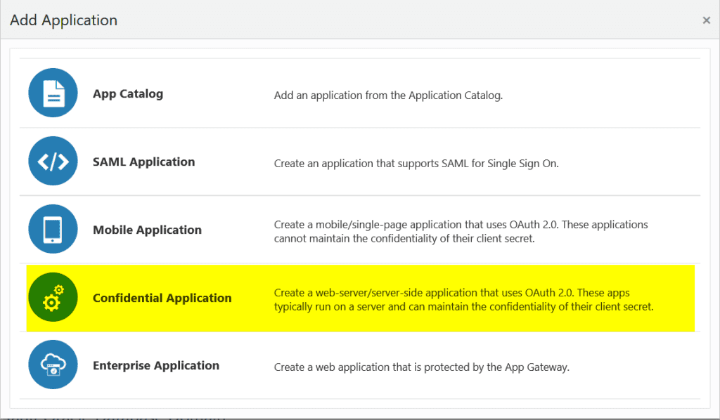 add new application as confidential application to change Oracle Cloud Username