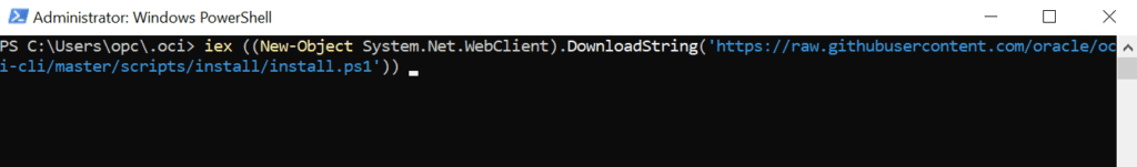 Powershell script to download and install OCI CLI in windows