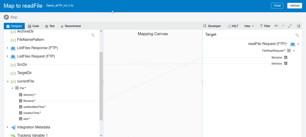 map read file's directory and filename attribute with for each action loop