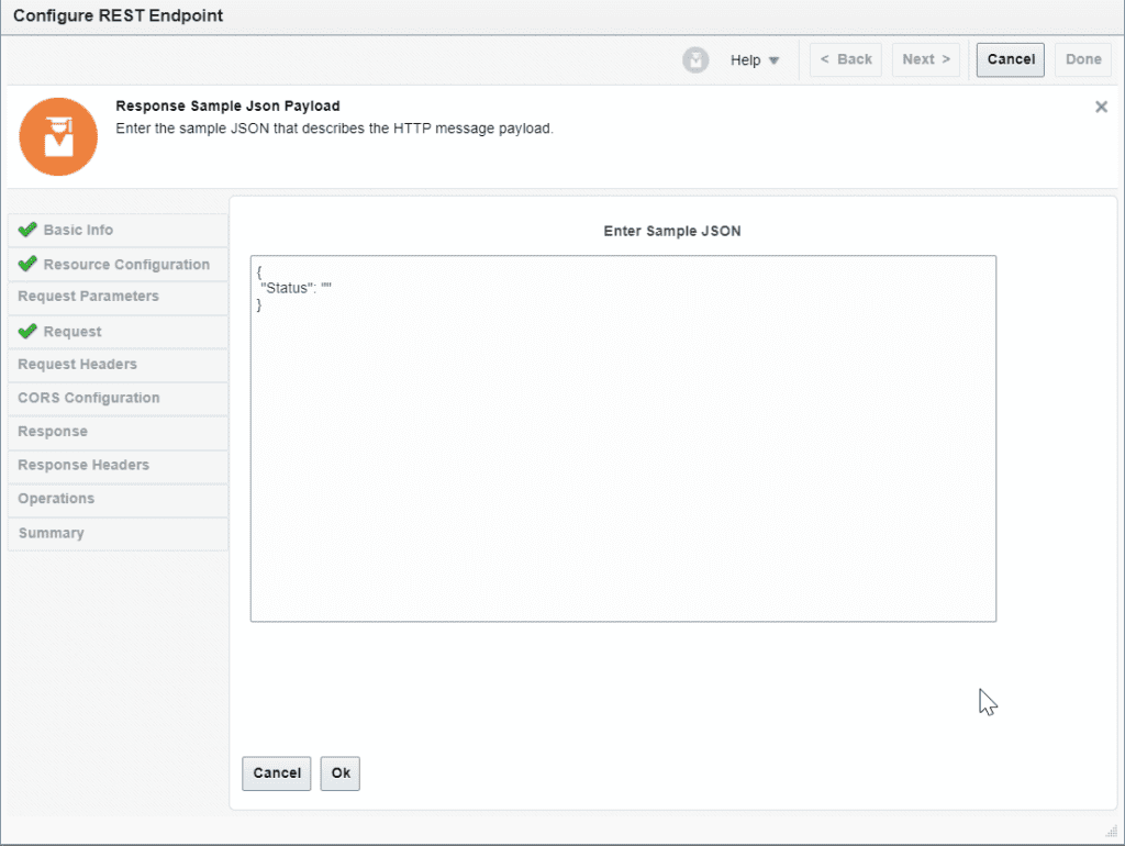 Configure Rest payload for OIC insert record in to database