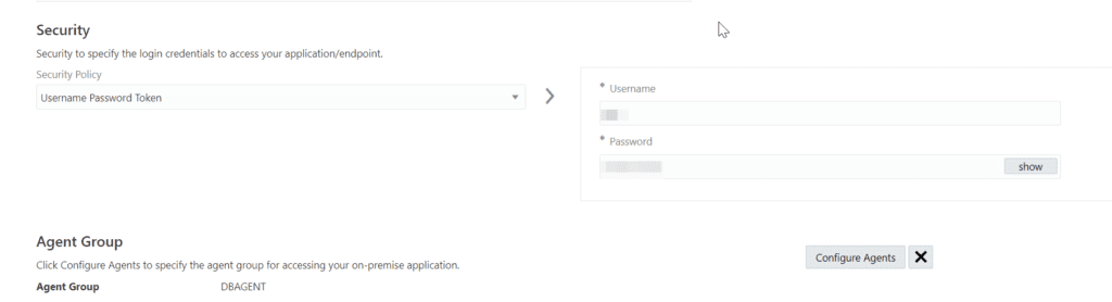 OIC agent connectivity test by defining a new database connection in OIC. Image 2