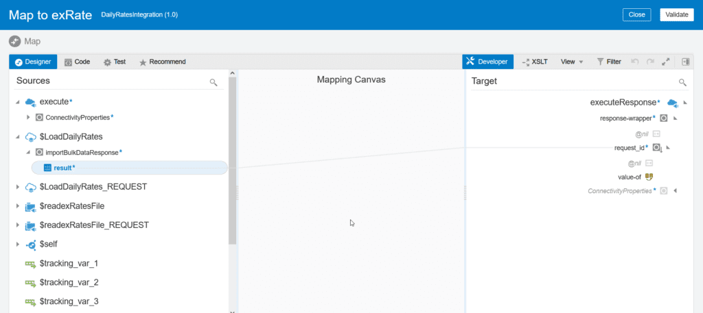 map result of erp adapter to response payload of rest service