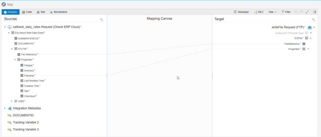 callback integration. map oracle erp adapter output to sftp adapter