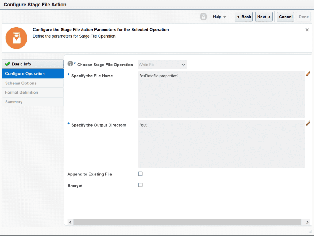 stage file for property file folder for fbdi in oic