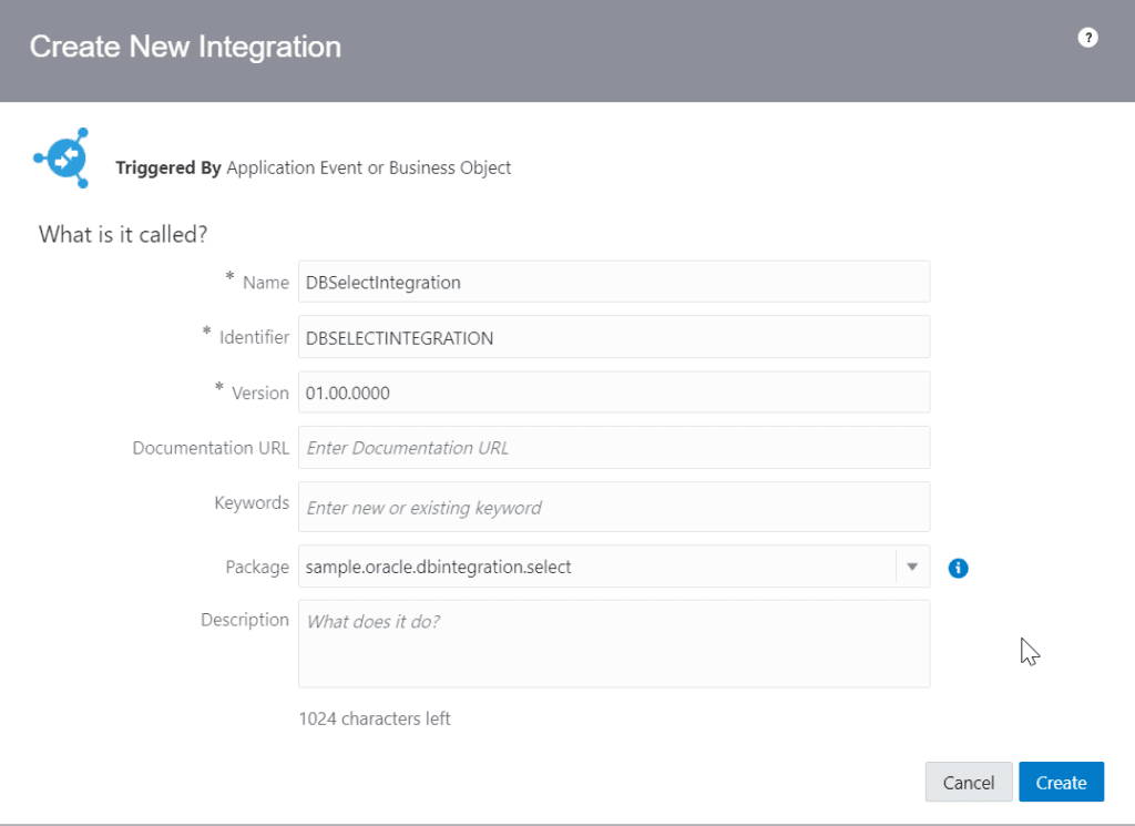 Create app driven integration to Retrieve Records from DB via Oracle OIC