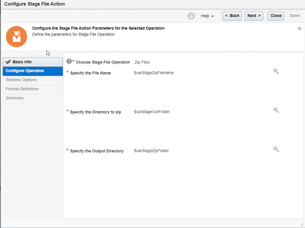 Zipping the glinterface.csv and property file for journal import oic integration