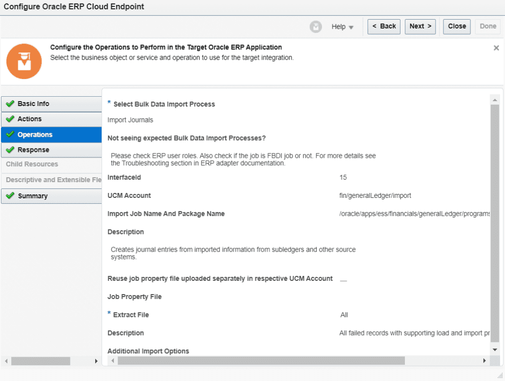 Configure Oracle erp adapter in oic for GL Journals import