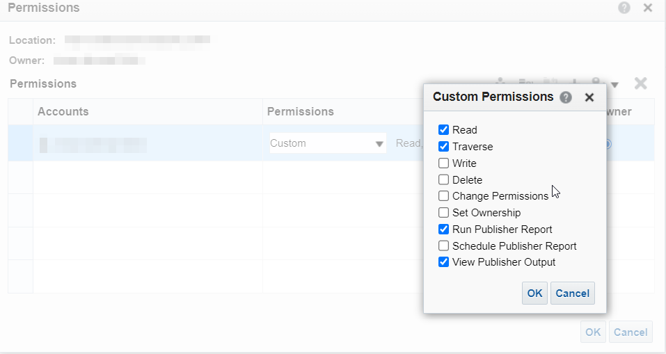 customize BIP report permissions